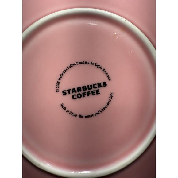 Starbucks Coffee Pink Polka Dot Cup & Saucer Set 12 oz‎ 2006 Pastel Dots Mug NEW - Picture 5 of 9